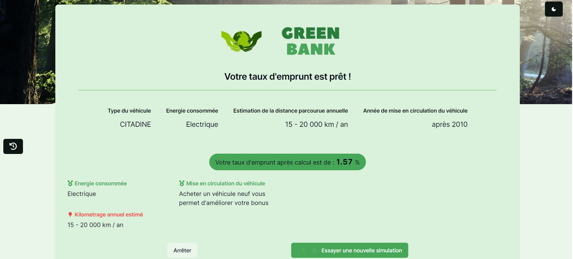 Green Bank — réalisation web par Jean-Baptiste Vrain